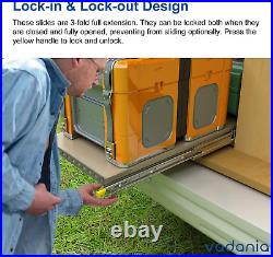 20 Industrial Grade Heavy Duty Drawer Slide with Lock #VD2576, 3 Widening up t