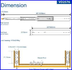 20 Industrial Grade Heavy Duty Drawer Slide with Lock #VD2576, 3 Widening up t