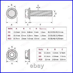 245PCS Grade 8.8 M6 M8 M10 Heavy Duty Flanged Bolts and Nuts Kit Metric Flanged