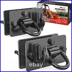 2PCS Heavy-Duty Tractor Bucket Hooks with 15K lbs Tie Down Ring Grade 70 Steel