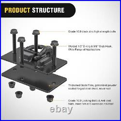 2PCS Heavy-Duty Tractor Bucket Hooks with 15K lbs Tie Down Ring Grade 70 Steel