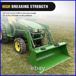 2PCS Heavy-Duty Tractor Bucket Hooks with 15K lbs Tie Down Ring Grade 70 Steel