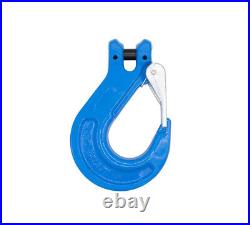 2PK Heavy Duty Grade 100 1/2 Clevis Sling Hook with Latch 15000 LBS WLL, Blue
