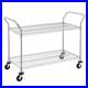 2-Tier Commercial Grade Rolling Cart, Heavy Duty Utility Cart, Carts with Whe