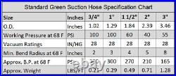 2 x 50' Heavy Duty Flexible PVC Green Standard Suction Hose Industrial Grade