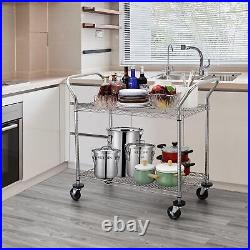 2tier Commercial Grade Rolling Cart Heavy Duty Utility Cart Carts With Wheels An
