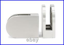 316 Marine Grade Stainless Steel Round Heavy Duty Glass Clamp, 4-Pack, Silver