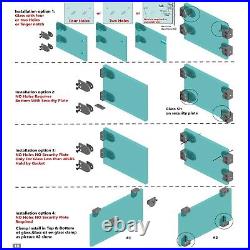 316 Marine Grade Stainless Steel Round Heavy Duty Glass Clamp, 4-Pack, Silver