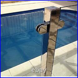 316 Marine Grade Stainless Steel Round Heavy Duty Glass Clamp, 4-Pack, Silver