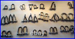 (36) Heavy Duty Marine Grade Shackles (316 type) Polished Stainless New & Used