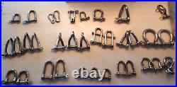 (36) Heavy Duty Marine Grade Shackles (316 type) Polished Stainless New & Used