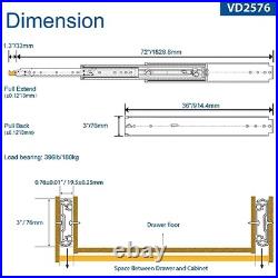 36 Industrial Grade Heavy Duty Drawer Slide with Lock #VD2576, 3 Widening