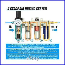 3/4 NPT Heavy Duty Industrial Grade 4 Stage Air Drying System, Auto Drain, Coa