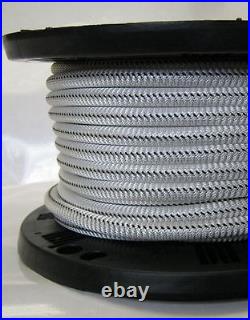 3/8? 500 ft Bungee Shock Cord White With Black Tracer Marine Grade Heavy Duty