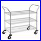 3-Tier Commercial Grade Rolling Cart, Heavy Duty Utility Cart with Wheels and