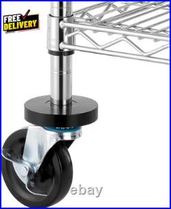 3-Tier Commercial Grade Rolling Cart Heavy Duty Utility Cart with Wheels and H