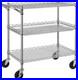3 Tier Heavy Duty Commercial Grade Utility Cart, Wire Rolling Cart with Handle