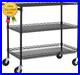 3 Tier Heavy Duty Commercial Grade Utility Cart, Wire Rolling Cart with Handle B