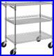 3 Tier Heavy Duty Commercial Grade Utility Cart, Wire Rolling Cart with Handle B