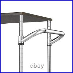 3 Tier Heavy Duty Commercial Grade Utility Cart with Wood Top, Wire Rolling C