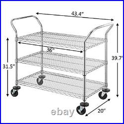 3tier Commercial Grade Rolling Cart Heavy Duty Utility Cart Carts With Wheels An