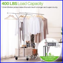 400 Lbs Commercial Grade Heavy Duty Clothing Rack Collapsible Garment