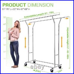 400 Lbs Commercial Grade Heavy Duty Clothing Rack Collapsible Garment