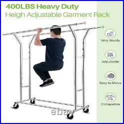 400 Lbs Commercial Grade Heavy Duty Clothing Rack Collapsible Garment