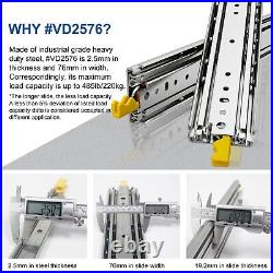 40 Industrial Grade Heavy Duty Drawer Slide with Lock #VD2576, 3 Widening U