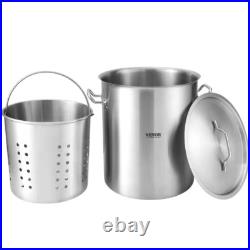 42 Qt. Stainless Steel Stockpot Heavy Duty Commercial Grade Stock Pot Large Cook