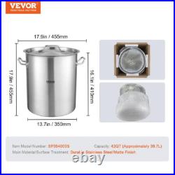 42 Qt. Stainless Steel Stockpot Heavy Duty Commercial Grade Stock Pot Large Cook