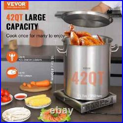 42 qt. Stainless Steel Stockpot Heavy Duty Commercial Grade Stock Pot Large Cook