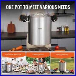 42 qt. Stainless Steel Stockpot Heavy Duty Commercial Grade Stock Pot Large Cook