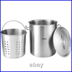 42 qt. Stainless Steel Stockpot Heavy Duty Commercial Grade Stock Pot Large Cook