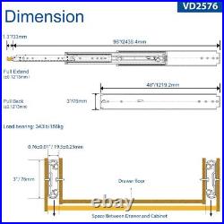 48 Industrial Grade Heavy Duty Drawer Slide with Lock #VD2576, 3 Widening U