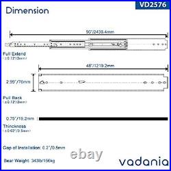 48 Industrial Grade Heavy Duty Drawer Slide with Lock #VD2576 3 Widening up t