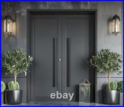 48 Solid Black Standoff Heavy-Duty Commercial Grade Door Handles, Modern TOGU