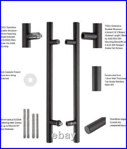 48 Solid Black Standoff Heavy-Duty Commercial Grade Door Handles, Modern TOGU