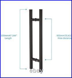 48 Solid Black Standoff Heavy-Duty Commercial Grade Door Handles, Modern TOGU