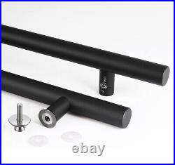 48 Solid Black Standoff Heavy-Duty Commercial Grade Door Handles, Modern TOGU