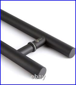 48 Solid Black Standoff Heavy-Duty Commercial Grade Door Handles, Modern TOGU