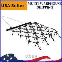 4FT 4' X 4' Steel Drag Harrow 3/8in Tines Chain for ATV UTV Leveling Grading US