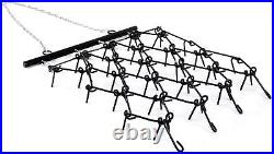 4FT 4' X 4' Steel Drag Harrow 3/8in Tines Chain for ATV UTV Leveling Grading US