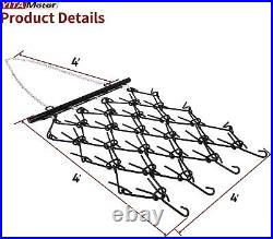 4FT 4' X 4' Steel Drag Harrow 3/8in Tines Chain for ATV UTV Leveling Grading US