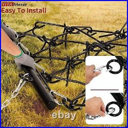 4FT 4' X 4' Steel Drag Harrow 3/8in Tines Chain for ATV UTV Leveling Grading US