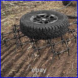 4FT X 4FT Heavy Duty Drag Harrow 3/8in Tines Chain for ATV UTV Leveling Grading