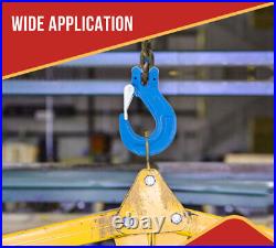 4Pk Heavy Duty Grade 100 3/8 Clevis Sling Hook with Latch 8,800 LBS WLL, Blue