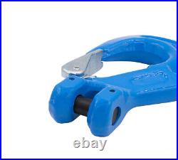 4Pk Heavy Duty Grade 100 3/8 Clevis Sling Hook with Latch 8,800 LBS WLL, Blue