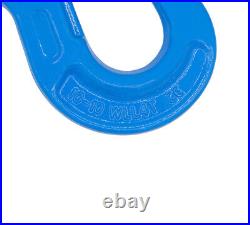 4Pk Heavy Duty Grade 100 3/8 Clevis Sling Hook with Latch 8,800 LBS WLL, Blue