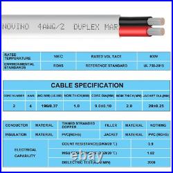 4 Gauge Marine Wire 4 AWG 20Ft Duplex Grade Wire Tinned Copper Heavy Duty